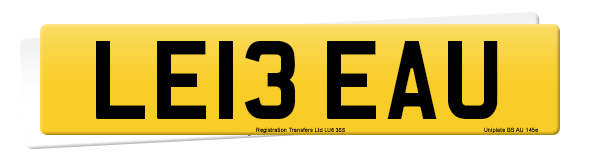 Registration number LE13 EAU